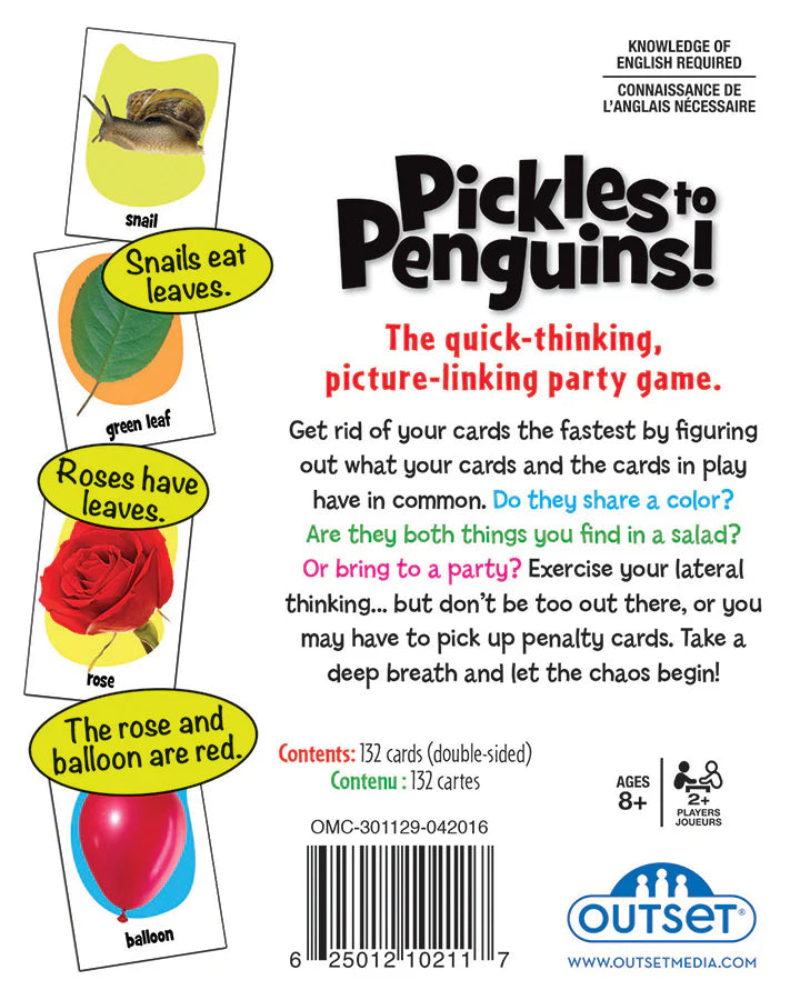 Pickles to Penguins Travel Family Card Game for Car Plane Train or