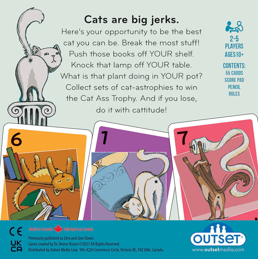Cat Ass Trophy rebrand of Reiner Knizia card game Zero by Outset