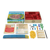 GuildLands board game components including a box, pieces, and rules on a white background