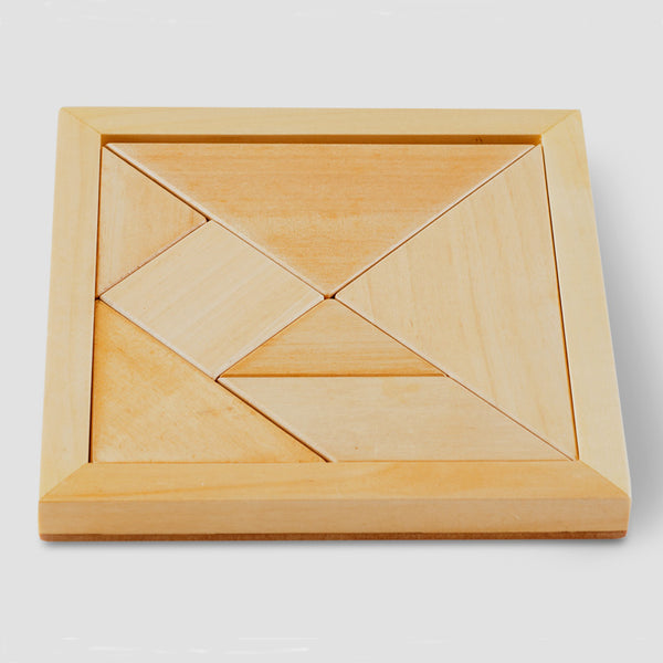 Tangram (natural) with wood tray